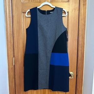 NWT 2015 DKNY Colorblock Shift Dress Size Small